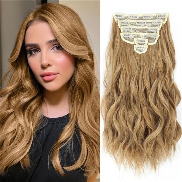 Clip in Hair Extensions, 6 PCS Natural & Soft Hair & Blends Well Hair